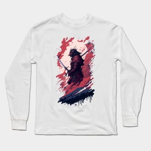 Shadow Samurai: Colorful Chaos Unleashed Long Sleeve T-Shirt